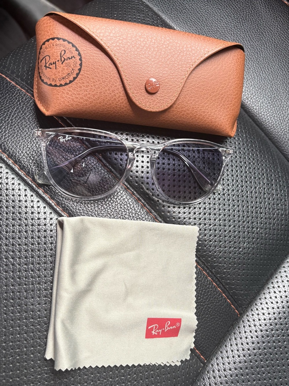 Ray-Ban Erika Transparent Frame Sunglasses with Gray Lenses